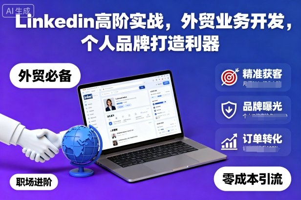 Linkedin高阶实战,外贸业务开发,个人品牌打造利器-缔富岛