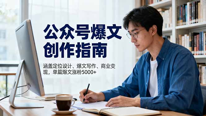 公众号爆文创作指南,涵盖定位设计+爆文写作+商业变现,单篇爆文涨粉5000+-缔富岛