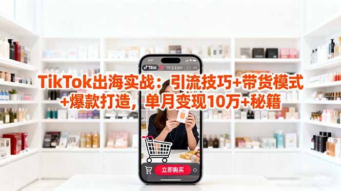 「TikTok出海实战」引流技巧+带货模式+爆款打造,单月变现10万+秘籍-缔富岛