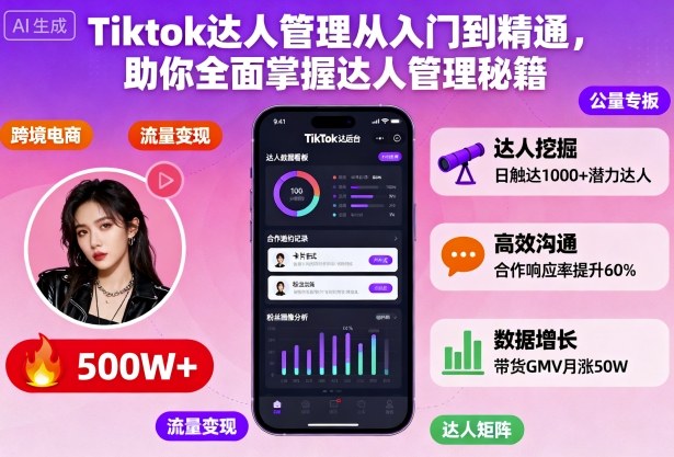 Tiktok达人管理从入门到精通,助你全面掌握达人管理秘籍-缔富岛