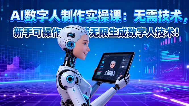 AI数字人制作实操课：无需技术，新手可操作，免费无限生成数字人技术！-缔富岛