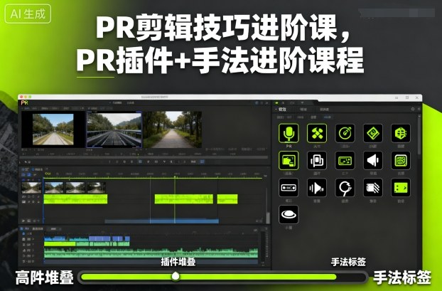 PR剪辑技巧进阶课,PR插件+手法进阶课程-缔富岛