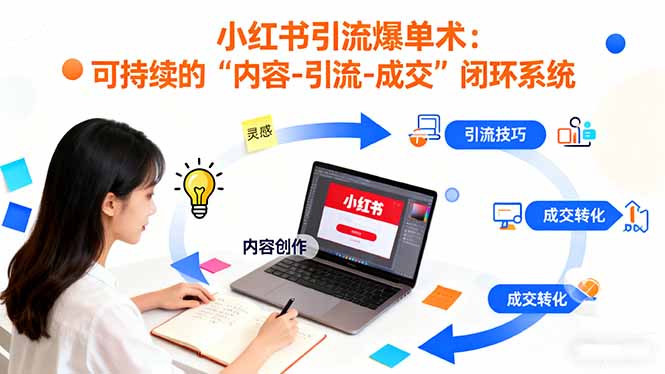 小红书引流爆单术:构建一套低成本 可持续的“内容-引流-成交”闭环系统-缔富岛