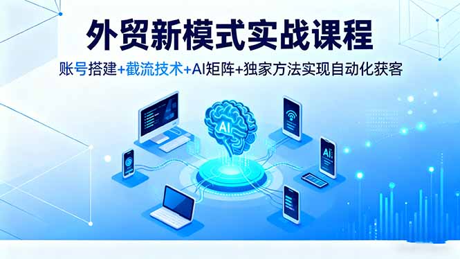 外贸新模式实战课程,账号搭建+截流技术+AI矩阵+独家方法实现自动化获客-缔富岛