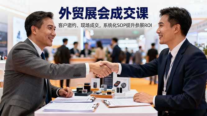 外贸展会成交课,含目标制定、客户邀约、现场成交,系统化SOP提升参展ROI-缔富岛